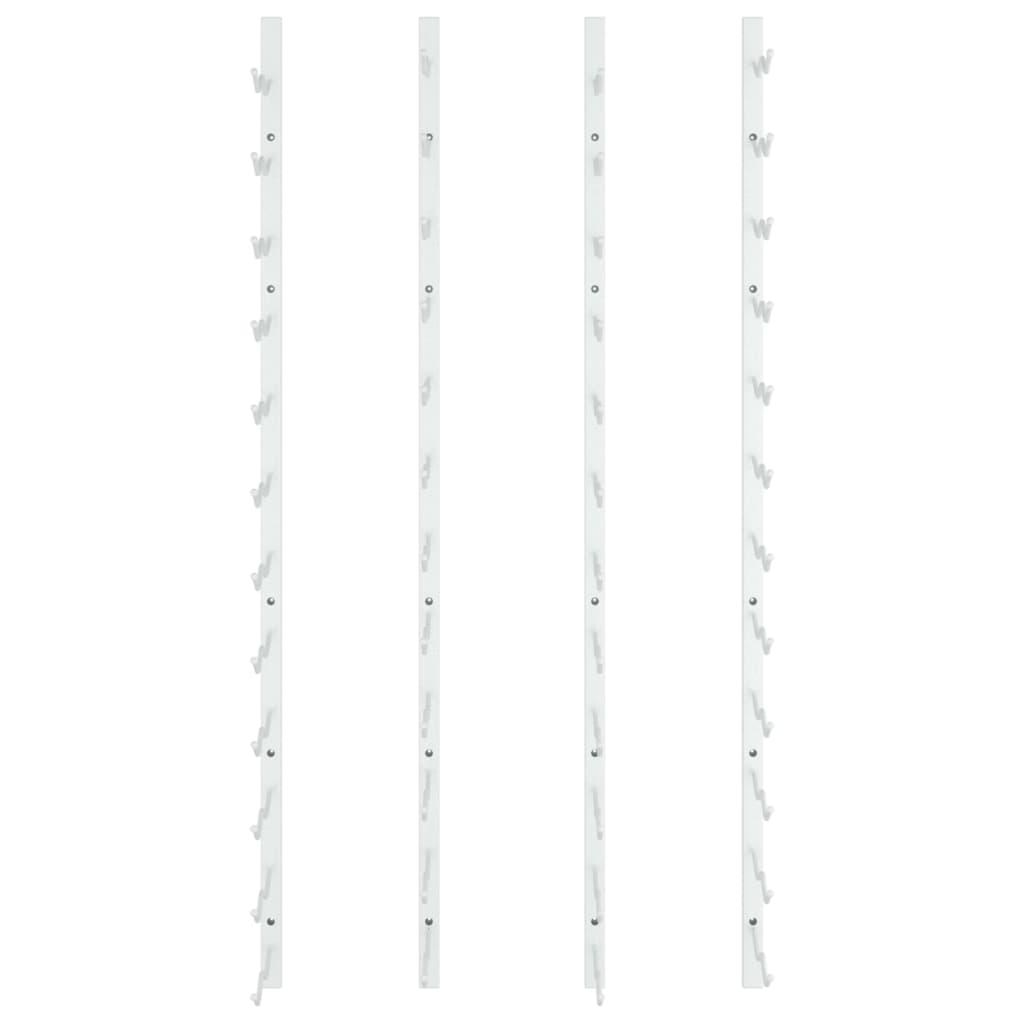 Wall Mounted Wine Rack for 24 Bottles 2 pcs White Iron