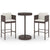3 Piece Garden Bar Set with Cushions Poly Rattan Brown