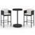3 Piece Garden Bar Set with Cushions Poly Rattan Black
