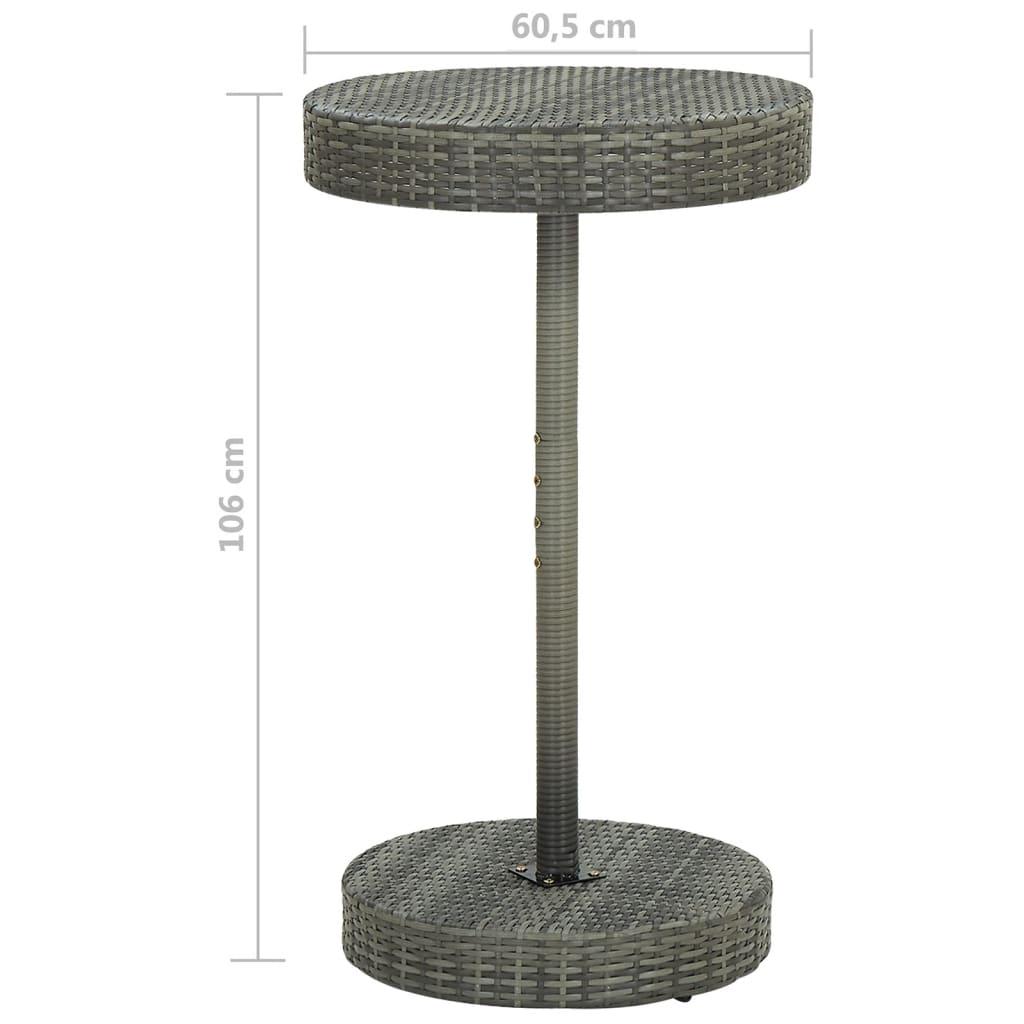3 Piece Garden Bar Set with Cushions Poly Rattan Grey