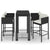 5 Piece Garden Bar Set with Cushions Poly Rattan Black