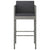 3 Piece Garden Bar Set with Cushions Poly Rattan Grey