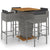 5 Piece Garden Bar Set with Cushions Poly Rattan Grey