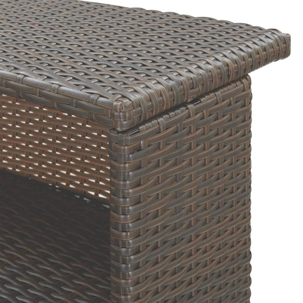 3 Piece Garden Bar Set with Cushions Poly Rattan Brown