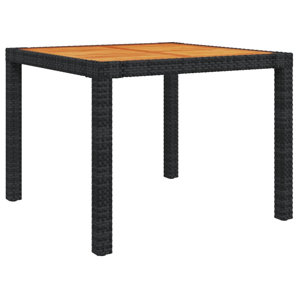 5 Piece Outdoor Dining Set with Cushions Poly Rattan Black