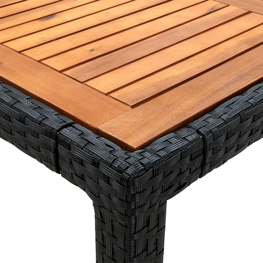 9 Piece Outdoor Dining Set with Cushions Poly Rattan Black