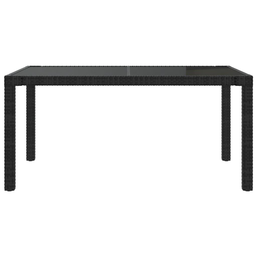 7 Piece Outdoor Dining Set with Cushions Poly Rattan Black