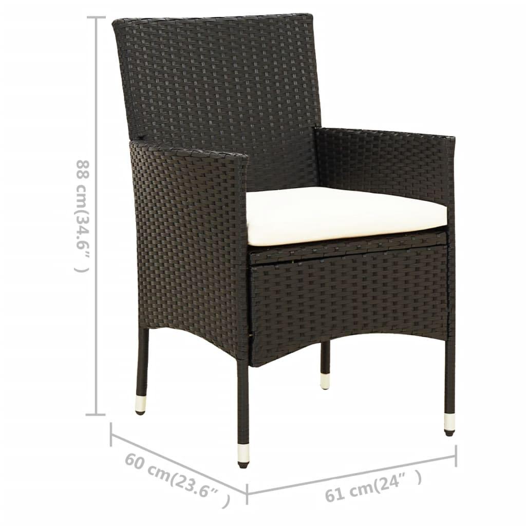 9 Piece Outdoor Dining Set with Cushions Poly Rattan