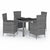 5 Piece Outdoor Dining Set with Cushions Poly Rattan Grey