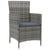 5 Piece Outdoor Dining Set with Cushions Poly Rattan Grey