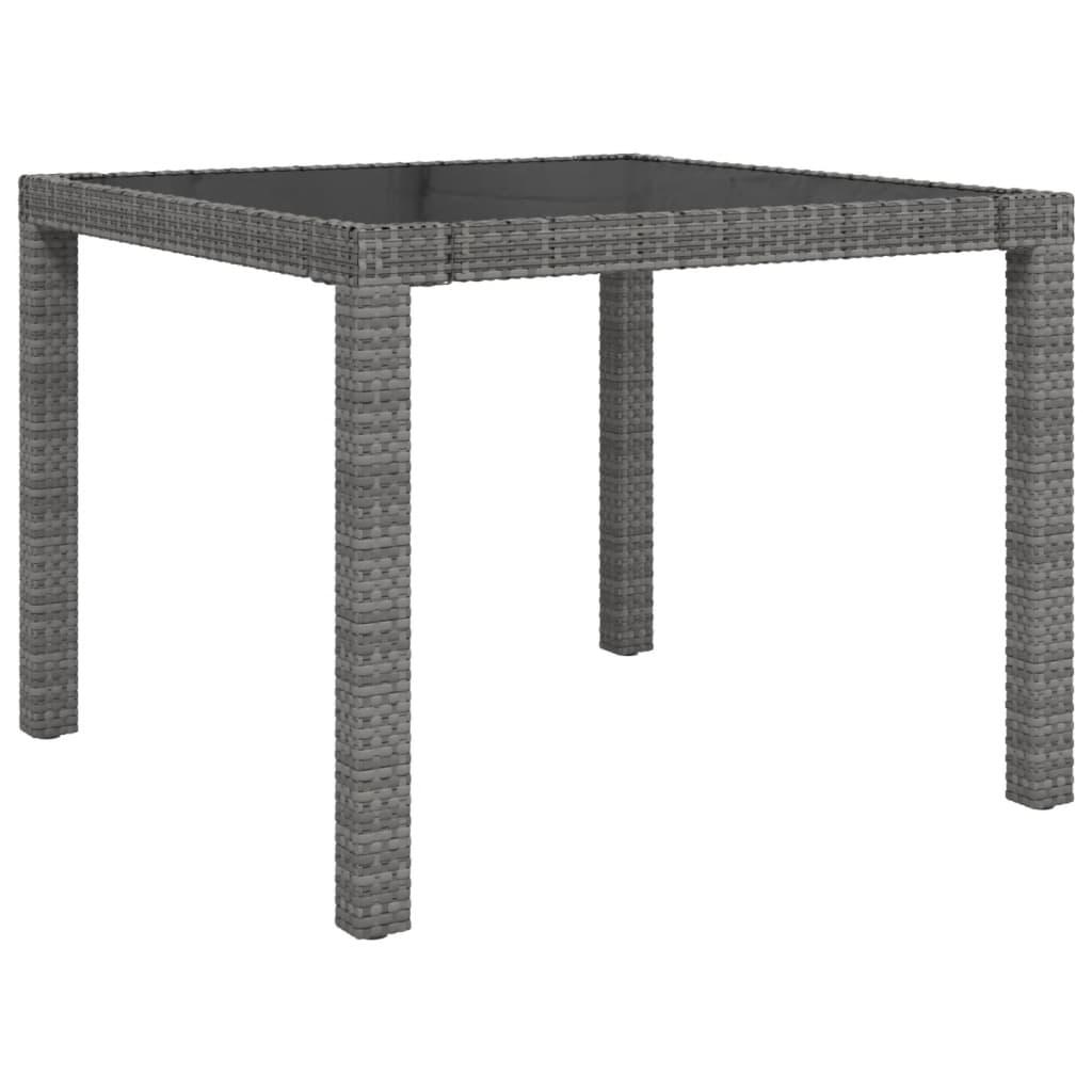 5 Piece Outdoor Dining Set with Cushions Poly Rattan Grey