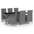 7 Piece Outdoor Dining Set with Cushions Poly Rattan Grey