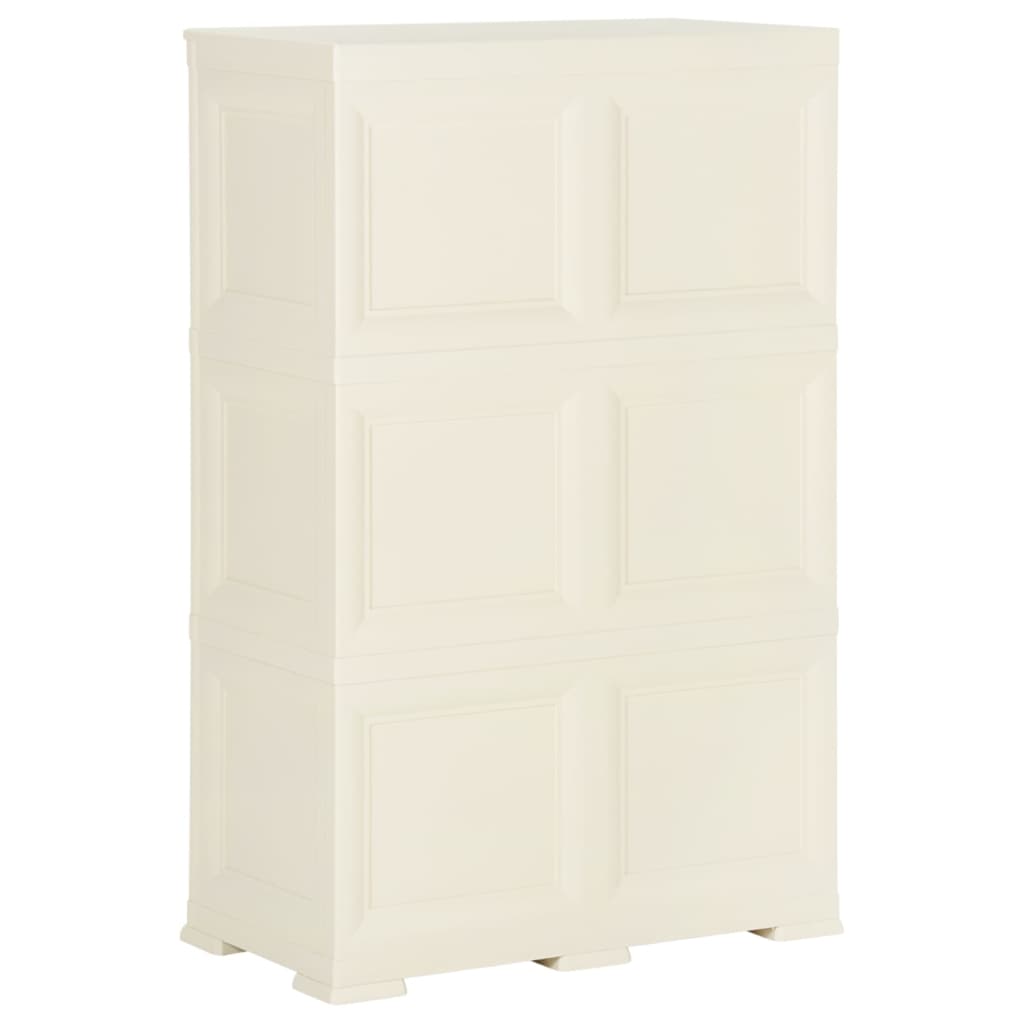 Plastic Cabinet 79x43x125 cm Wood Design Cream