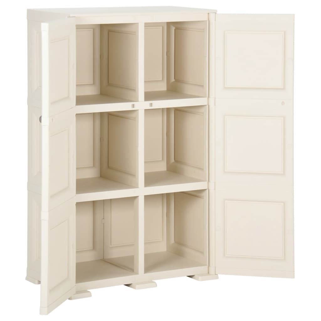 Plastic Cabinet 79x43x125 cm Wood Design Cream