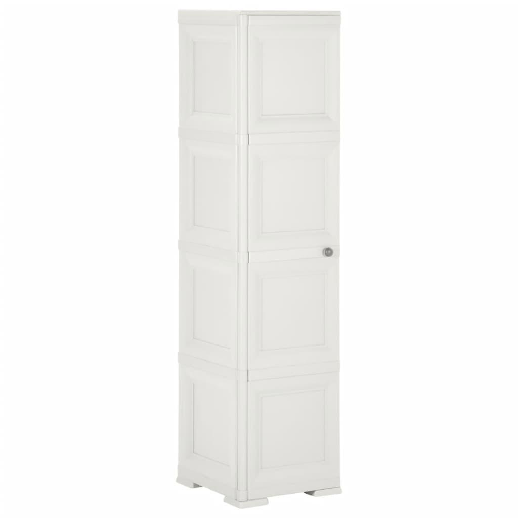 Plastic Cabinet 40x43x164 cm Wood Design Angora White