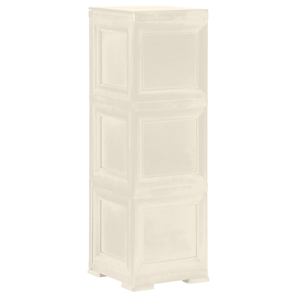 Plastic Cabinet 40x43x125 cm Wood Design Cream
