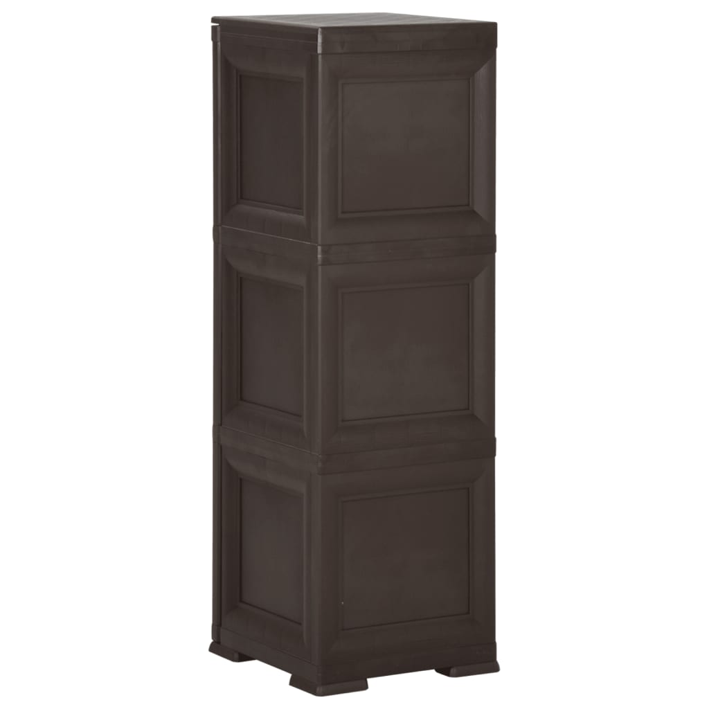 Plastic Cabinet 40x43x125 cm Wood Design Brown