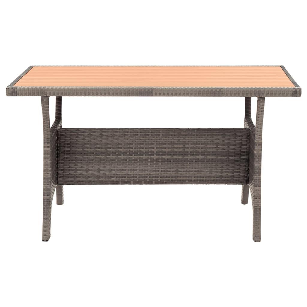 3 Piece Garden Dining Set with Grey Cushions Poly Rattan