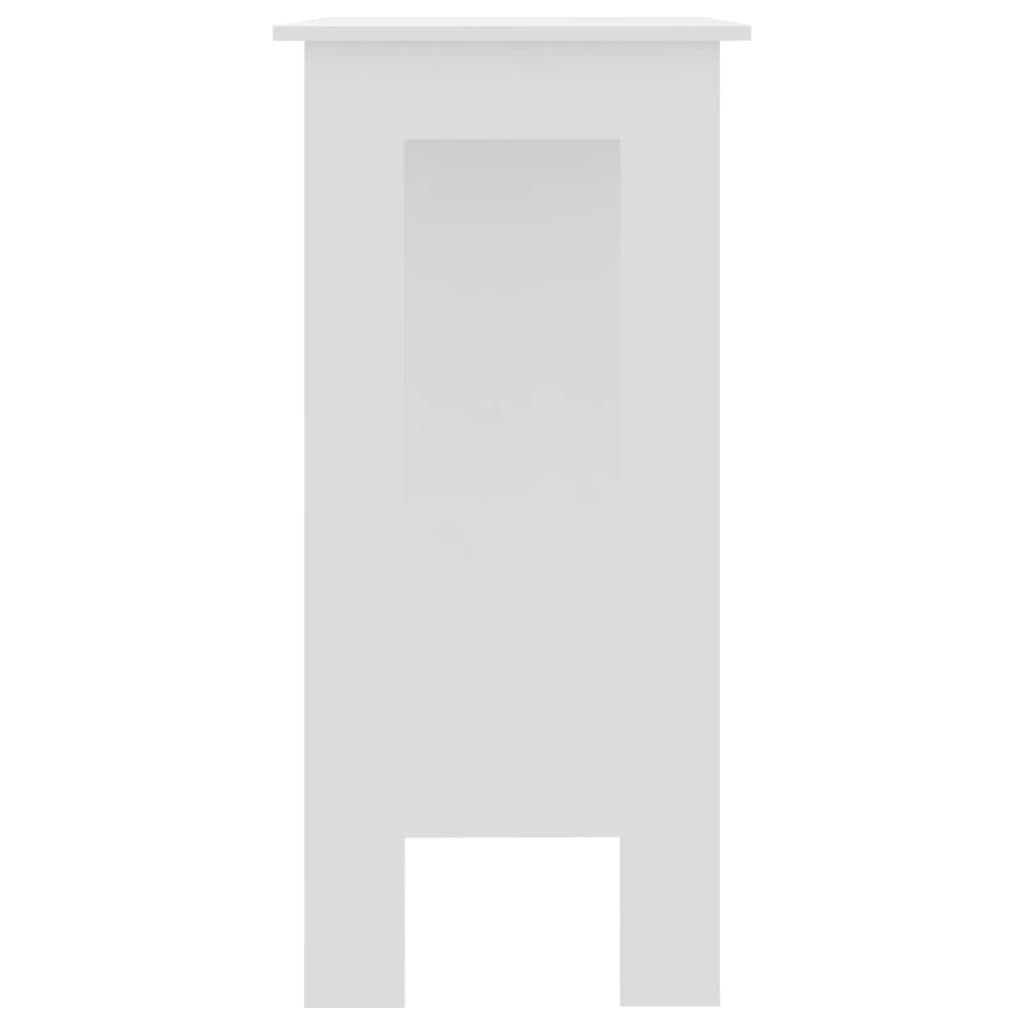 Bar Table with Shelf White 102x50x103.5 cm Engineered Wood