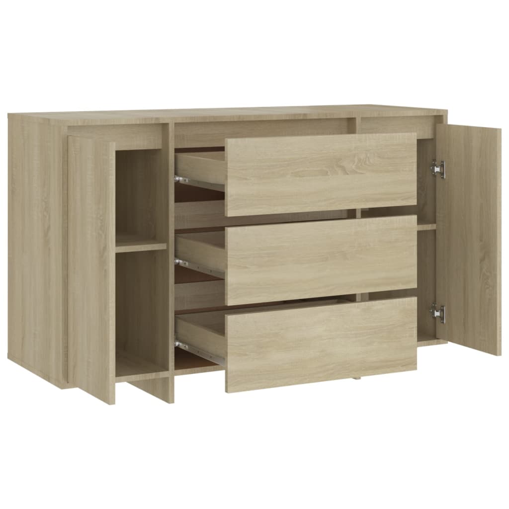 Sideboard with 3 Drawers Sonoma Oak 120x41x75 cm Engineered Wood