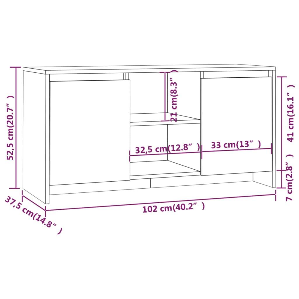 TV Cabinet Concrete Grey 102x37.5x52.5 cm Engineered Wood