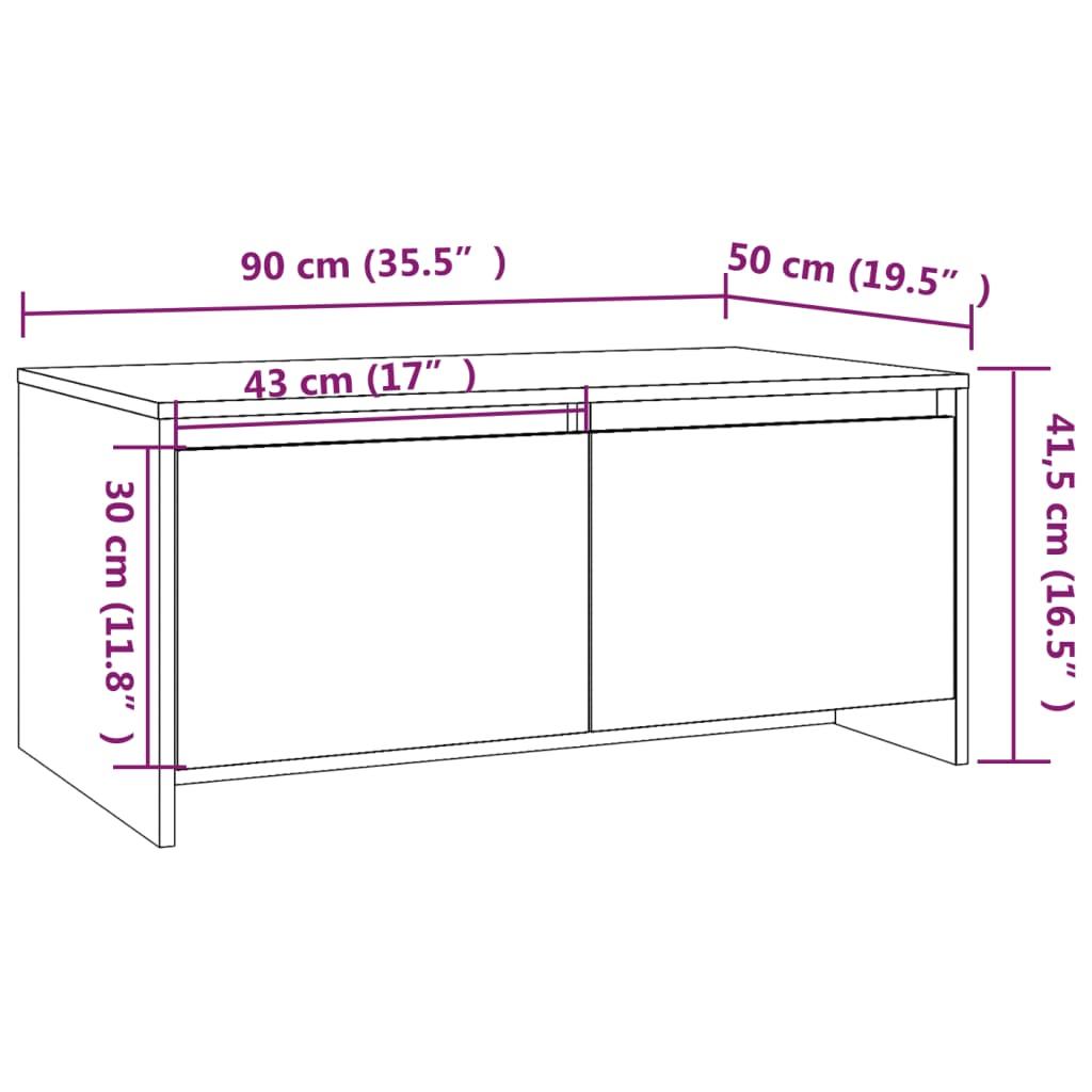 Coffee Table Black 90x50x41.5 cm Engineered Wood