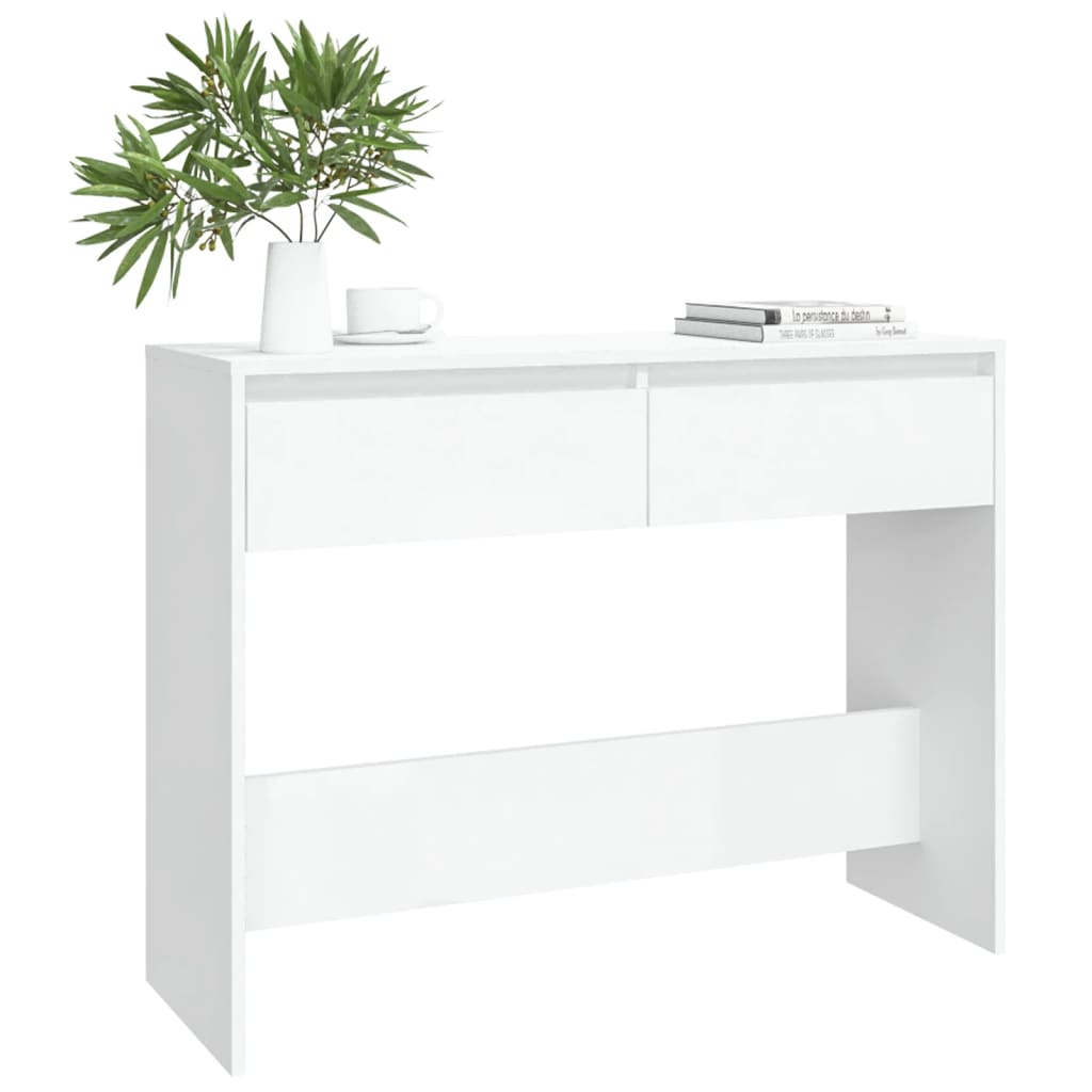 Console Table White 100x35x76.5 cm Engineered Wood
