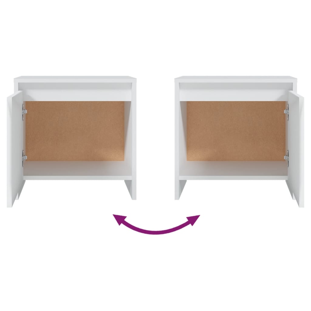 Bedside Cabinets 2 pcs White 45x34x44.5 cm Engineered Wood