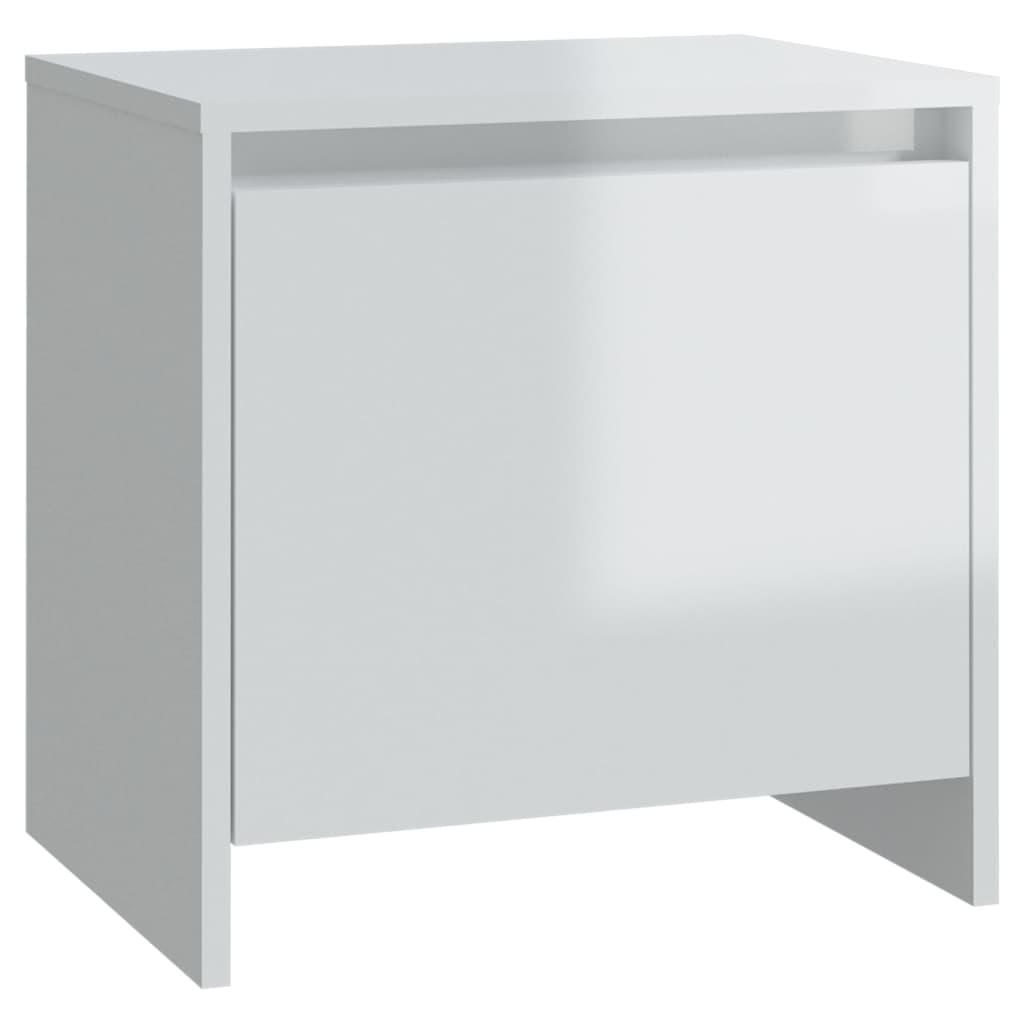 Bedside Cabinets 2 pcs High Gloss White 45x34x44.5 cm Engineered Wood