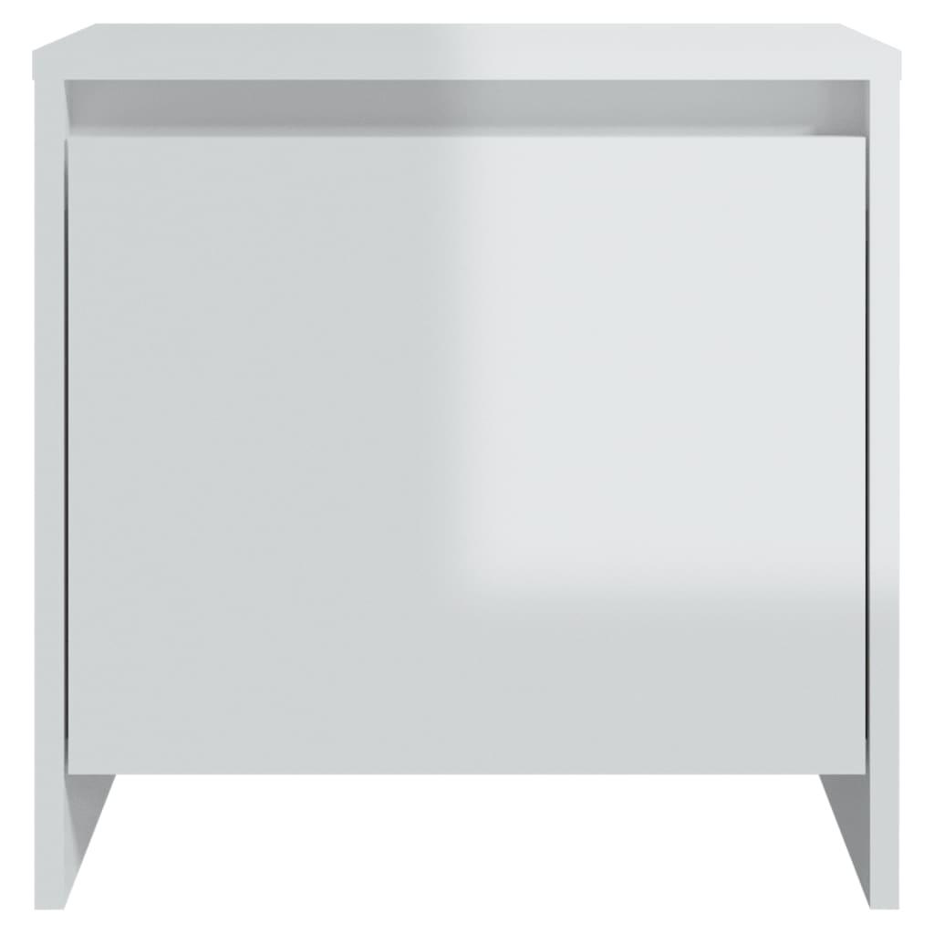 Bedside Cabinets 2 pcs High Gloss White 45x34x44.5 cm Engineered Wood