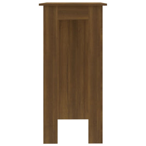 Bar Table with Shelf Brown Oak 102x50x103.5 cm Engineered Wood
