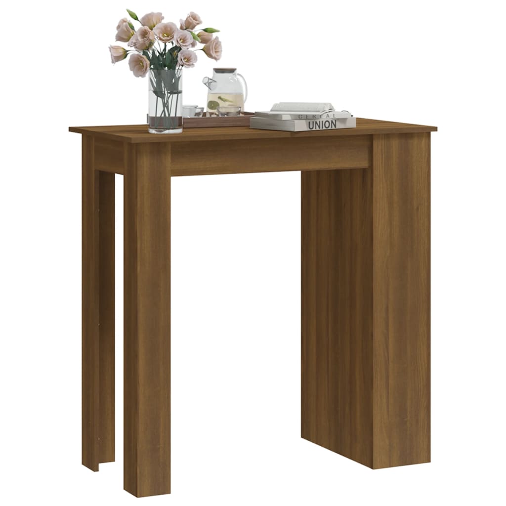 Bar Table with Storage Rack Brown Oak 102x50x103.5 cm Engineered Wood