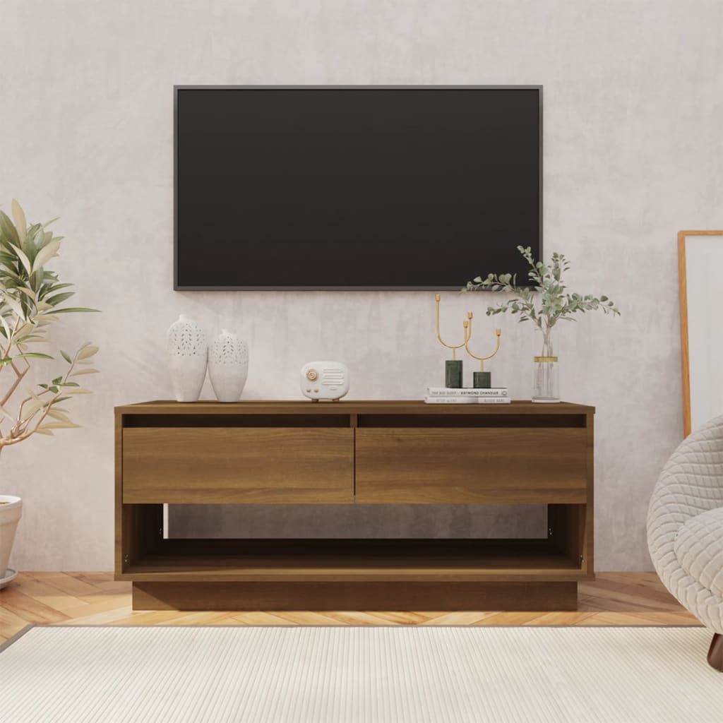 TV Cabinet Brown Oak 102x41x44 cm Engineered Wood