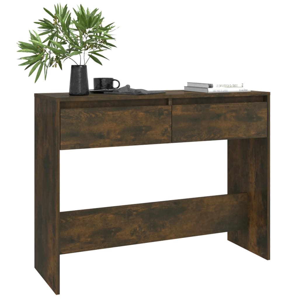 Console Table Smoked Oak 100x35x76.5 cm Engineered Wood