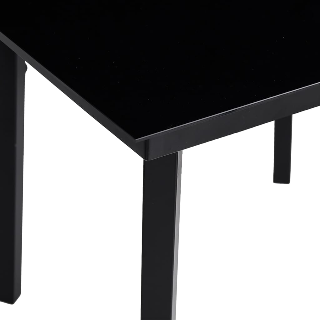 Garden Dining Table Black 80x80x74 cm Steel and Glass