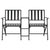 Folding 2-Seater Garden Bench 137 cm Black Steel