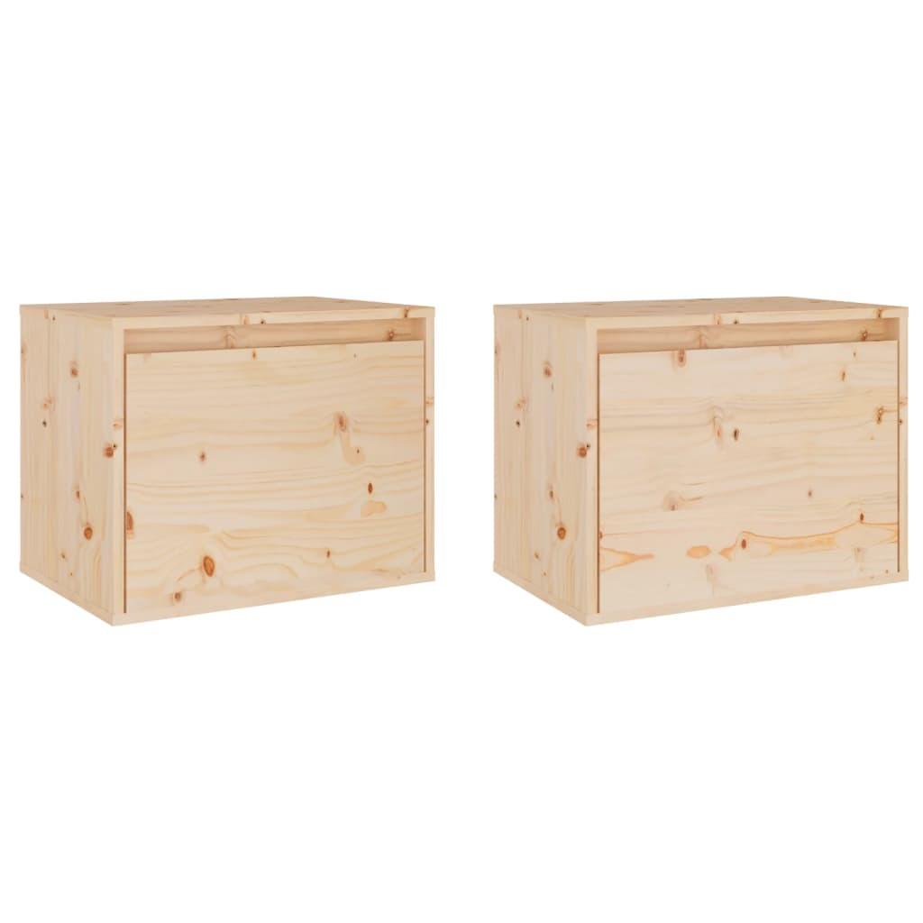 Wall Cabinets 2 pcs 45x30x35 cm Solid Wood Pine