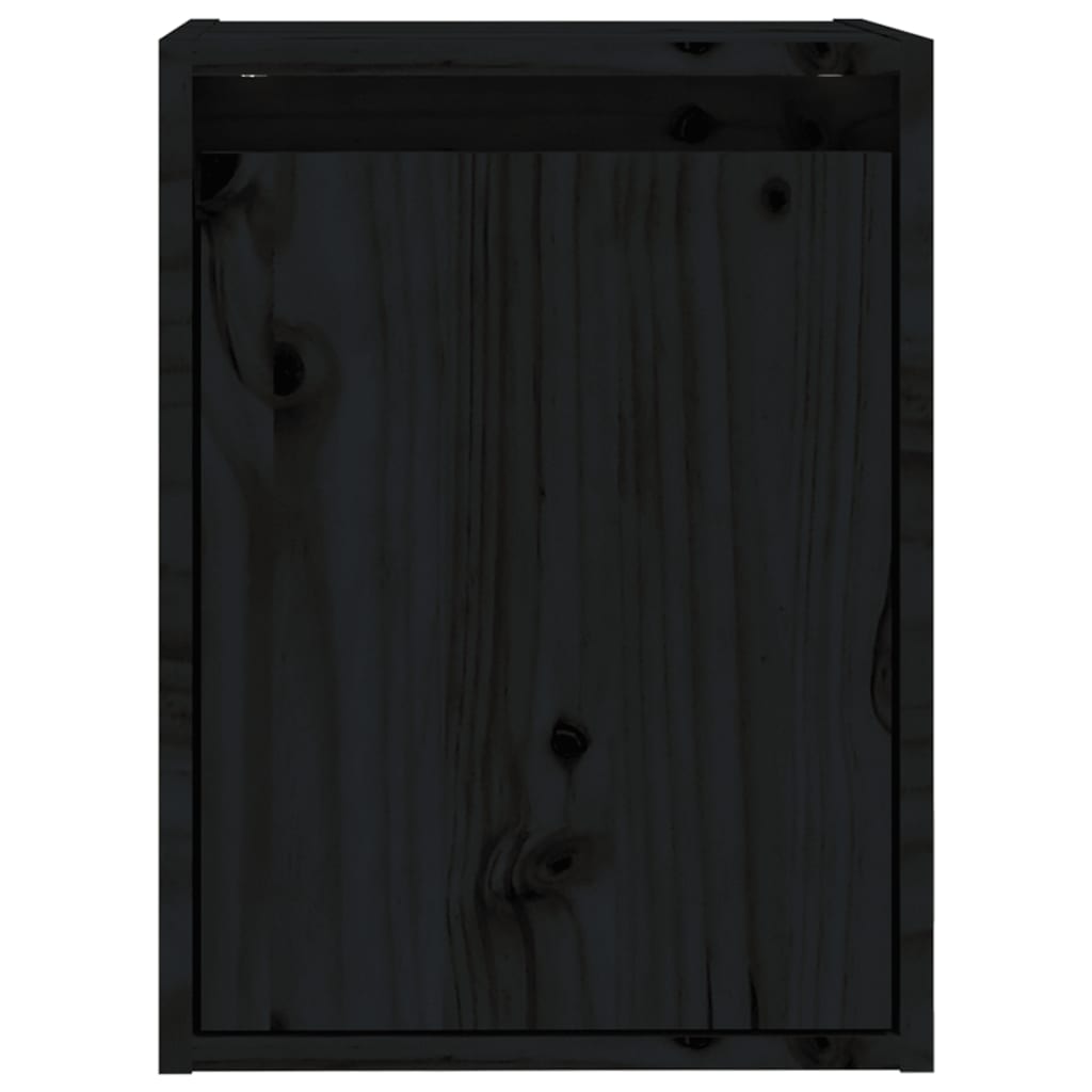 Wall Cabinets 2pcs Black 30x30x40 cm Solid Wood Pine