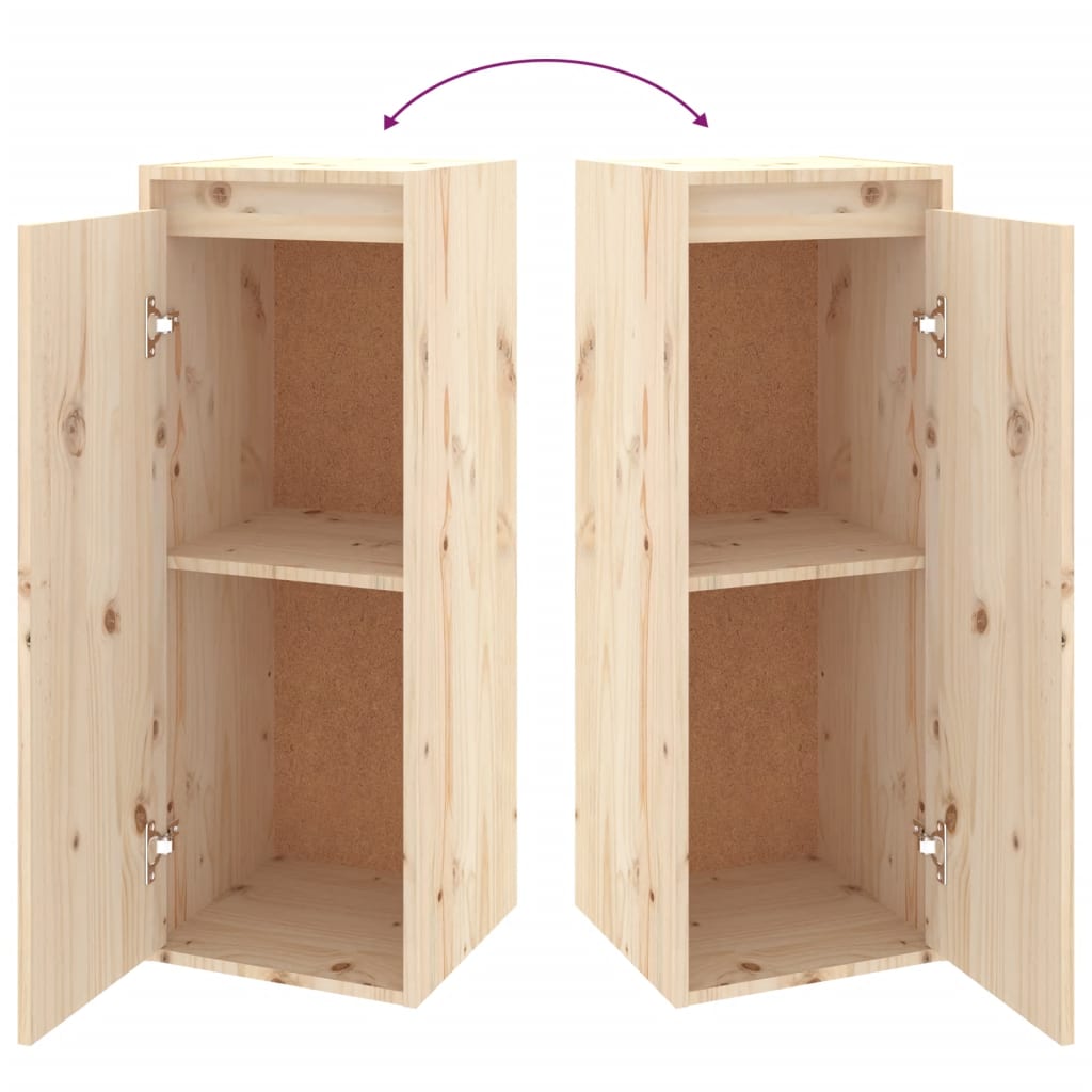 Wall Cabinets 2 pcs 30x30x80 cm Solid Wood Pine