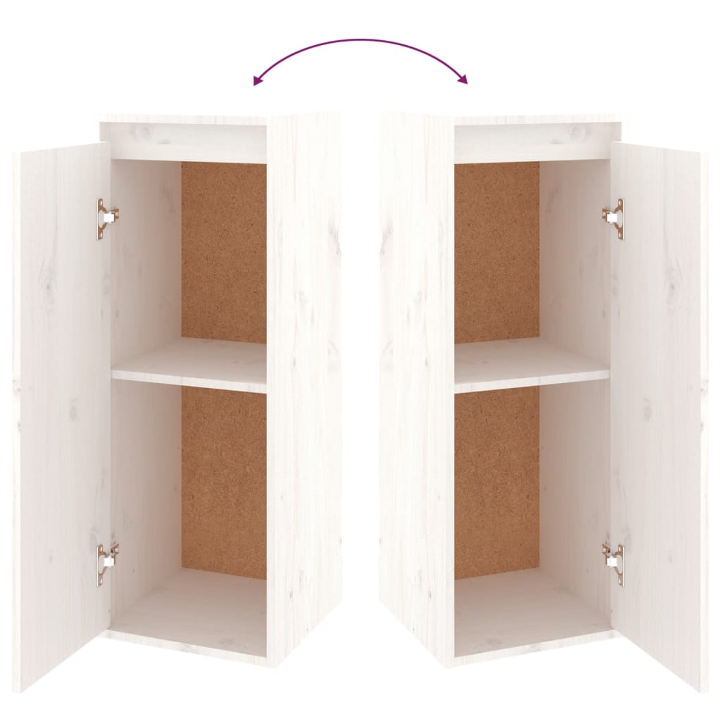 Wall Cabinets 2 pcs White 30x30x80 cm Solid Wood Pine