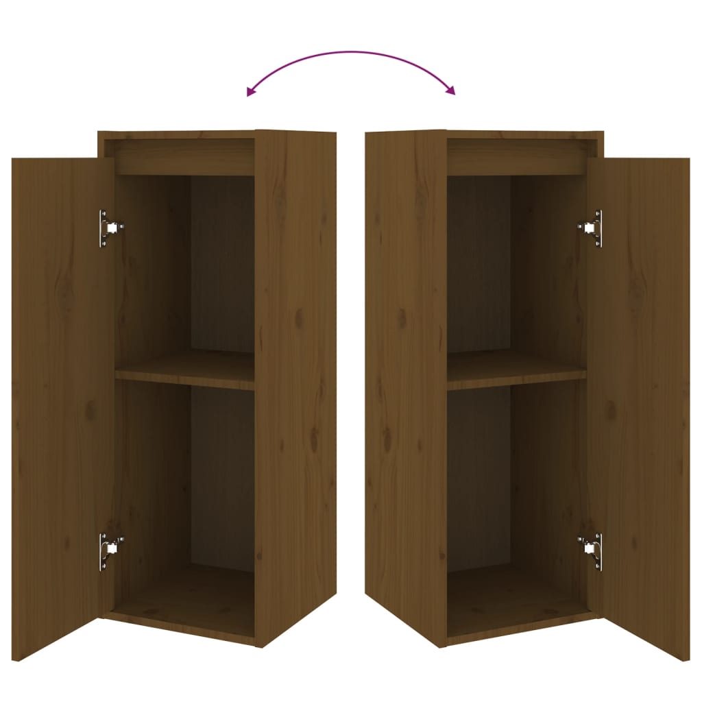 Wall Cabinets 2 pcs Honey Brown 30x30x80 cm Solid Wood Pine