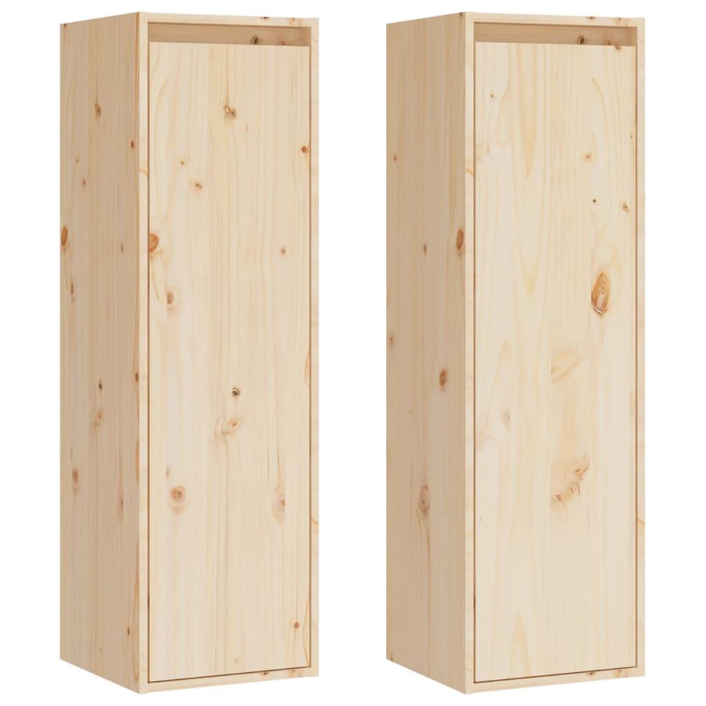 Wall Cabinets 2 pcs 30x30x100 cm Solid Wood Pine