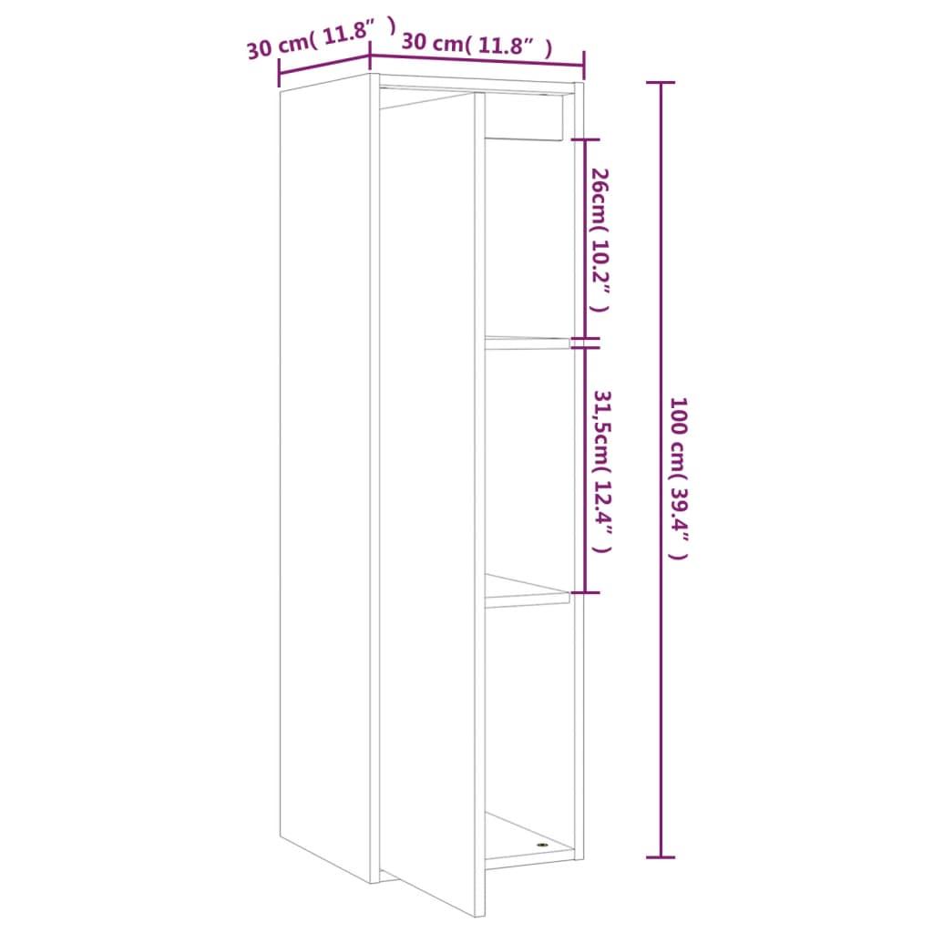 Wall Cabinets 2 pcs White 30x30x100 cm Solid Wood Pine