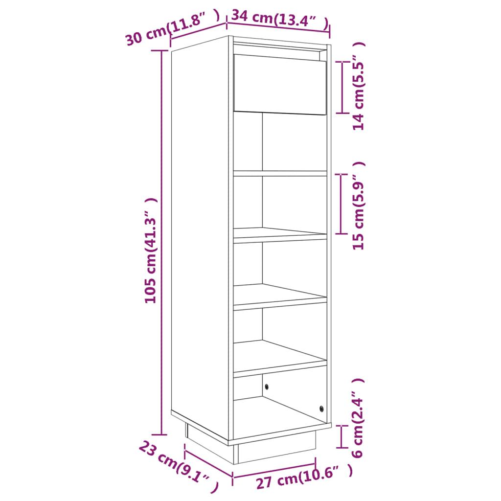 Shoe Cabinet 34x30x105 cm Solid Wood Pine