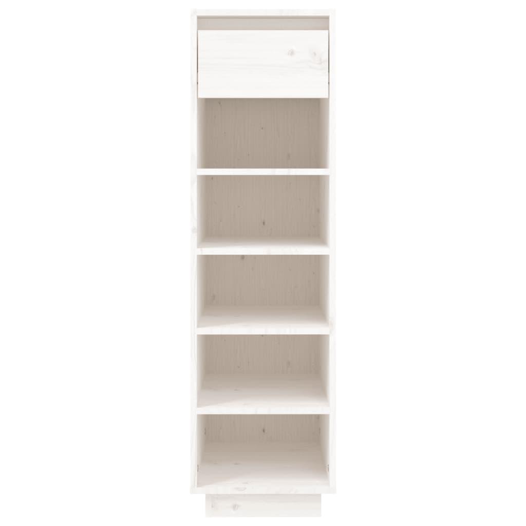 Shoe Cabinet White 34x30x105 cm Solid Wood Pine