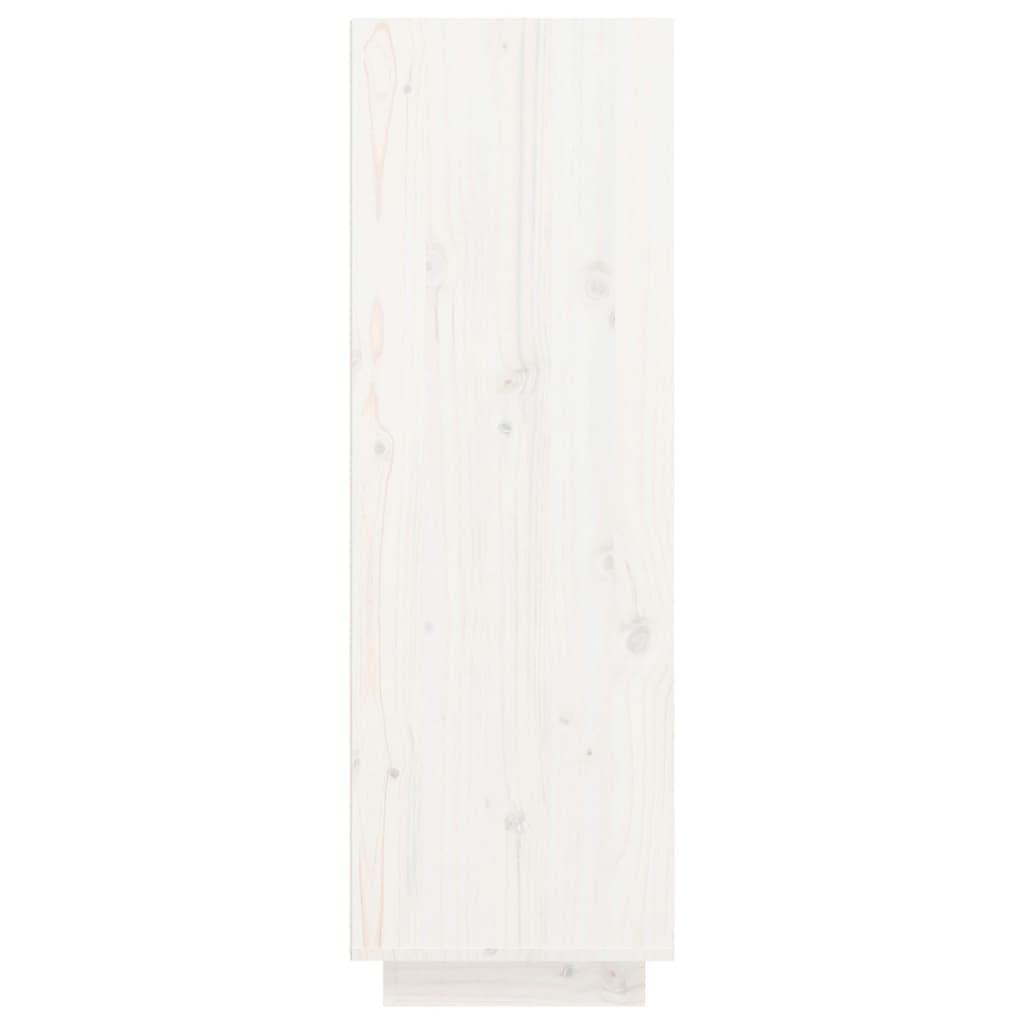 Shoe Cabinet White 34x30x105 cm Solid Wood Pine