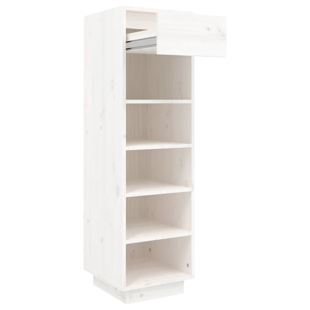 Shoe Cabinet White 34x30x105 cm Solid Wood Pine