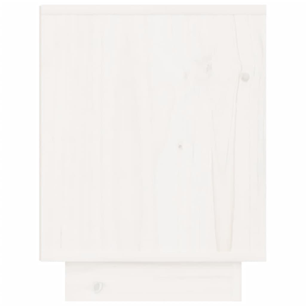 Bedside Cabinet White 40x30x40 cm Solid Wood Pine