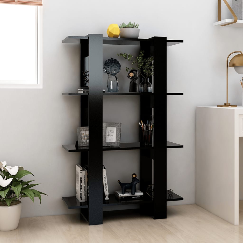 Book Cabinet/Room Divider Black 80x30x123.5 cm