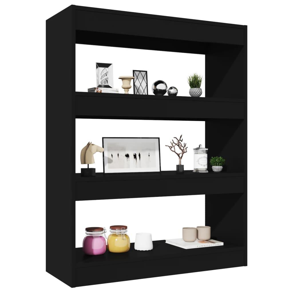 Book Cabinet/Room Divider Black 80x30x103 cm Engineered wood